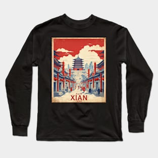 Xi'an China Vintage Travel Retro Tourism Long Sleeve T-Shirt